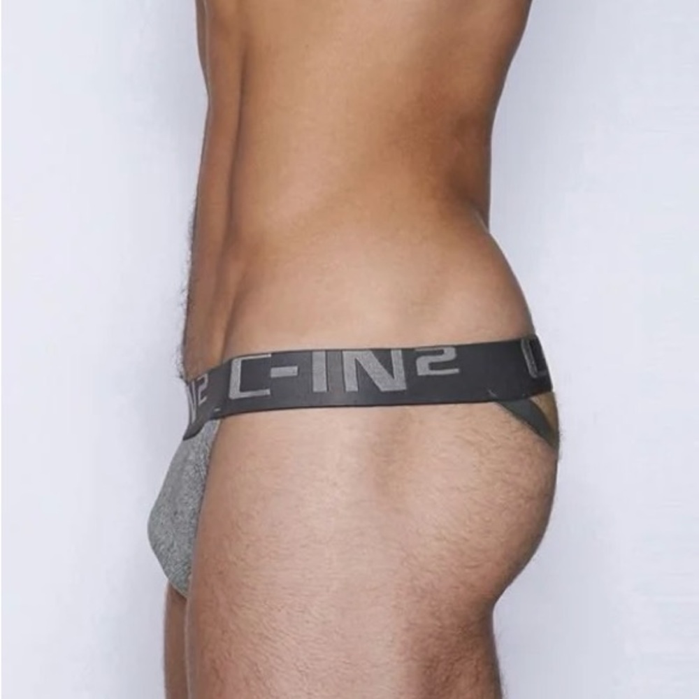 C-IN2 Core Y-Back Low Rise Thong, Gray, Large - Picture 3 of 6